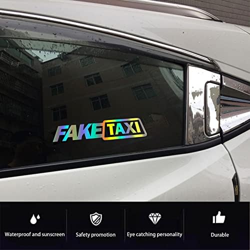 Adesivo de carros de táxi falso, emblema de decalque engraçado de vinil à prova d'água do carro, decoração de motocicletas