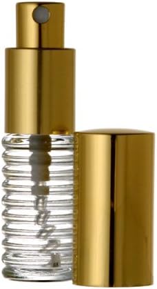 Grand Parfums Perfume Atomizer, garrafa de vidro em espiral, pulverizador de ouro 1/4 oz 7,5ml