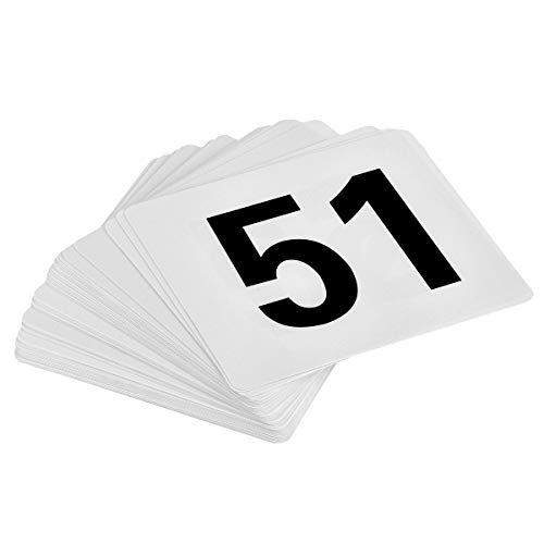 Alpine Industries Números de mesa plásticos de dupla face - cartões de números de serviço pesado de 4x4 polegadas - perfeito para restaurantes, estabelecimentos e eventos especiais ou funções