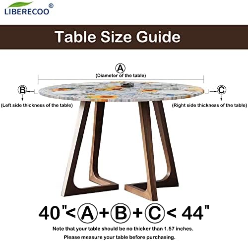 Talha de mesa de vinil redonda do LiberEcoo com tampa de mesa de plástico de borda elástica de backing de flanela