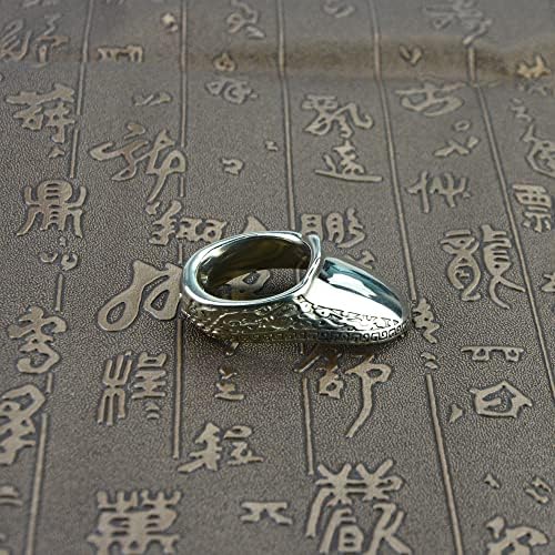 Anel de protetor de tiro com arco de arco e arco do Ameyxgs, anel de protetor de destaque tibetano de dedo prateado para caça