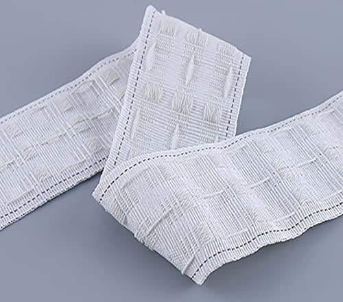 Marcoborhers cortina fita de prega 20 jardas de estilo britânico branco com 100 pcs aço inoxidável cortina de prega clipe,