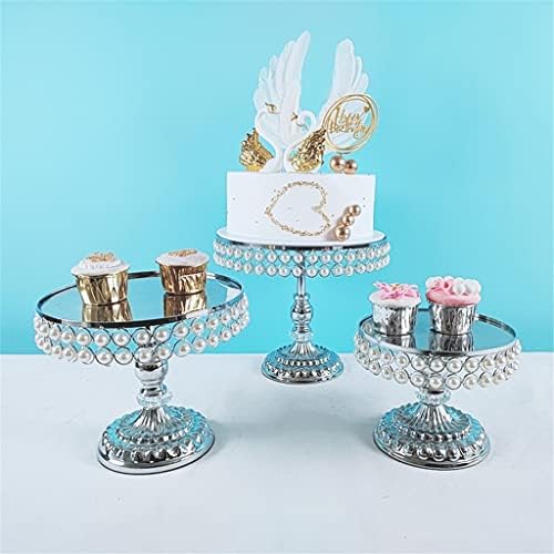 SJYDQ 1PCS Silver Metal Baby Shower Decoration com suporte para cupcakes de cristal