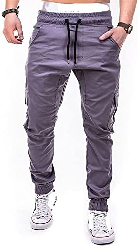 Calça de corredor militar da cintura de cordão masculino Hip Hip Hop Multi Pockets Troushers Troushers Casual Slim Fit Athletics