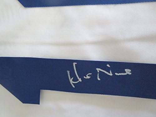 Hideo Nomo autografou a camisa de Los Angeles Dodgers com prova, imagem de Hideo assinando para nós, PSA/DNA autenticado, Los Angeles Dodgers, Kansas City Royals, Japão, Boston Red, sem rebatedores