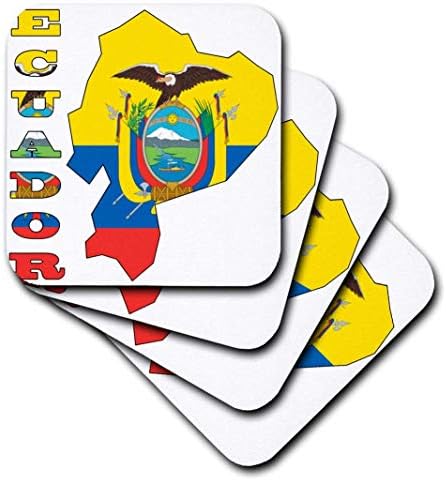 3drose cst_51749_1 Bandeira equatoriana no mapa e cartas do Equador.