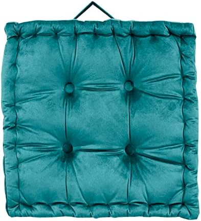VCTOPS quadrado de cor de veludo de cor sólida almofada com maçaneta de cadeira de espessura tufada almofada tatami almofada de travesseiro