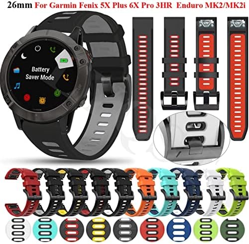 Irfkr Quick Fit Silicone WatchBand 26mm para Garmin Fenix ​​7x 6x Pro/5x Plus/3 hr/enduro/descida mk1 mk2 mk2i smart