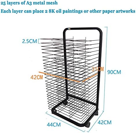 Neochy Secying Racks, rack de secagem de arte, exibição de álbum de imagens de revestimento de cores de metal, adequado para a secagem de lubrificação para casa e de arte, adequada para qualquer acabamento de trabalho/25 andares