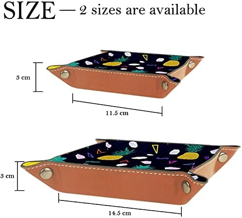 Lyetny amarelo abacaxi colorido geométrico de diamante caixa de armazenamento de cabeceira bandeja de mesa de mesa alterar a carteira