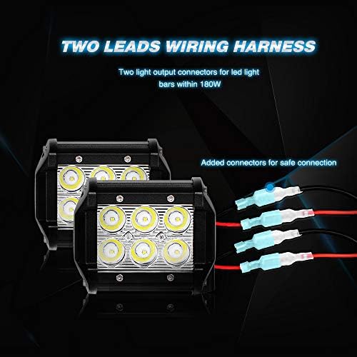 Nilight LED Light Bar Wirness Kit 16AWG 12V na lâmina de relé de energia à prova d'água