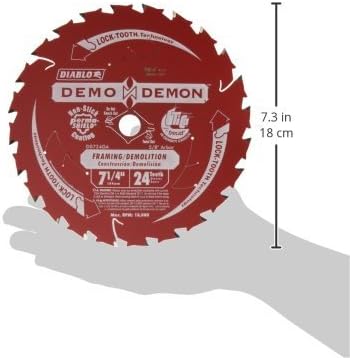 Freud D0724DA 7-1/4 polegadas Diablo Demo Demon Circular Saw Blade, Multi