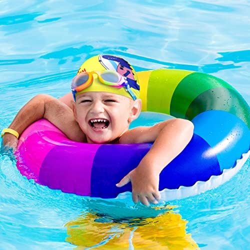 3 peças Crianças Caps de natação para meninos meninas de 2 a 12 anos de tampa de tampa da piscina para crianças Caps de natação