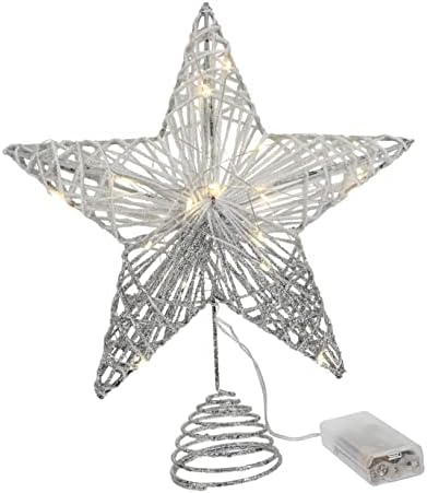 Sewacc up ornamento leve pentagrama oco- Ferro de férias de ferro, estrela, favorece a decoração de iluminação arborizada na