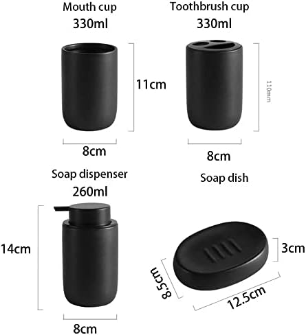 Acessórios para banheiros sxymkj dispensador de sabão líquido preto escova de dentes cerâmica copo de copo Soop shampoo