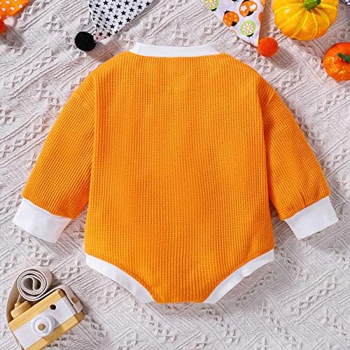 XBKPLO 12 meses Roupas de menino infantil meninos meninas Halloween Letra de luva longa Carta de carrinho