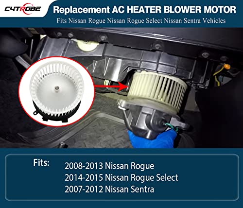 Motor do soprador de aquecedor AC HVAC Compatível com 2008-2013 Nissan Rogue, 2014-2015 Nissan Rogue Select, 2007-2012 Nissan Sentra