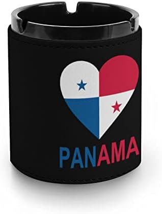 Love Panamá premium de couro premium de cigarros redondos bandeja de cinzas fumegantes para carro ou uso ao ar livre