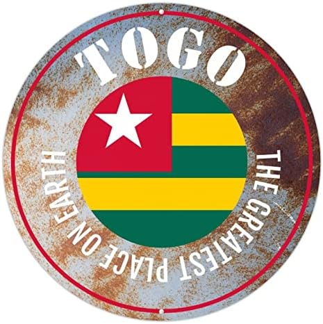 O melhor lugar na bandeira de metal terrestre Togo da bandeira de boas -vindas para a varanda da varanda da frente arte
