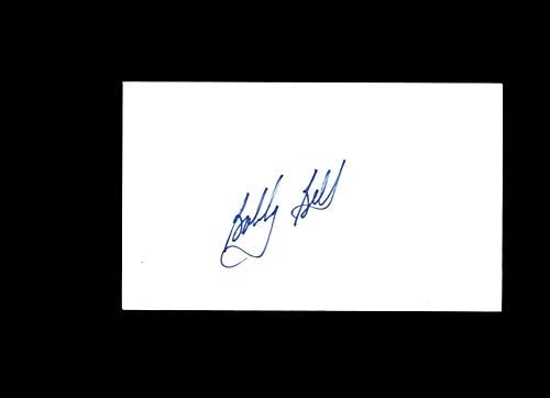 Bobby Bell assinou a mão 3x5 Cartão de índice Autograph NFL Hof Kansas City Chiefs