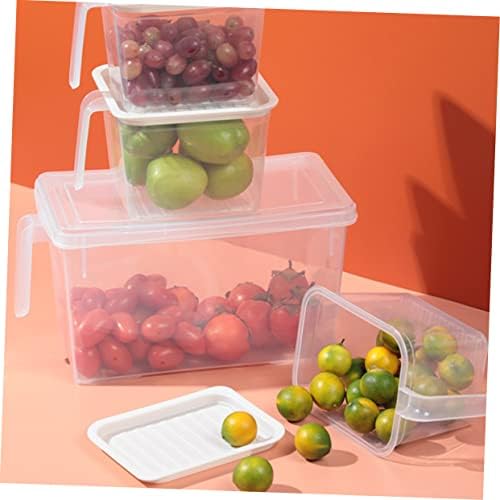 Caixa de armazenamento da caixa de soluste 4pcs com alça de plástico para a comida de recipientes de recipientes de recipientes de frutas de frutas com comida caixa de armazenamento de fruta