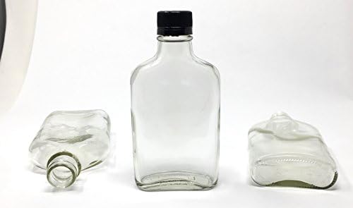 Garrafa de licor de frasco de 200 ml de vidro com tampas pretas