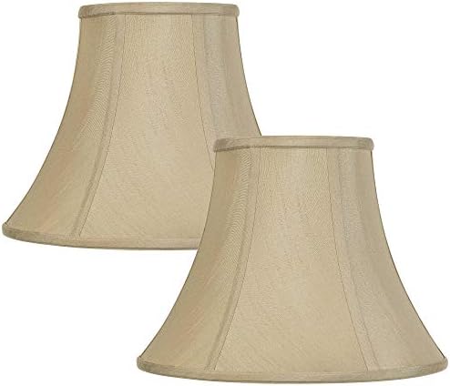 Conjunto de 2 tons de lâmpada de sino médio taupe 7 top x 14 inferior x 11 alta substituição por harpa e finial - tonalidade imperial