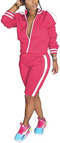 Ternos Choichic Jogging for Women - Suitores de suor Conjunto de zíper moletom Sweatshirt + conjunto de traje de calça de