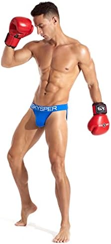 Skysper Men's Jockstrap Mesh Mesh Cotton Jock Strap Macho Rouphe, Apoiadores Athletics para Homens