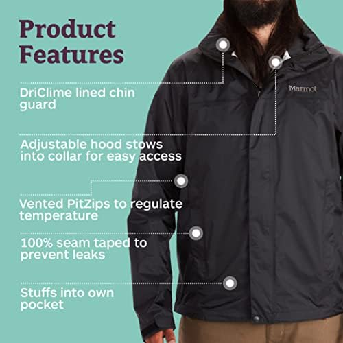 Marmot Men's Precip Lightweight Imper impermeável capa à prova d'água