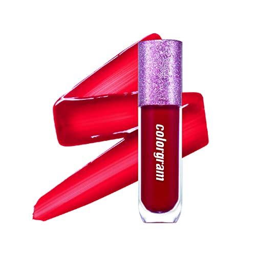 ColorGram Thunderbolt Tint Lacquer - 02 Heart Tok | com óleo de argan, alto pigmento, cor vívida, mancha de lábios hidratantes duradouros, hidratante, facilmente construída e misturável, verdadeira maquiagem de beleza,