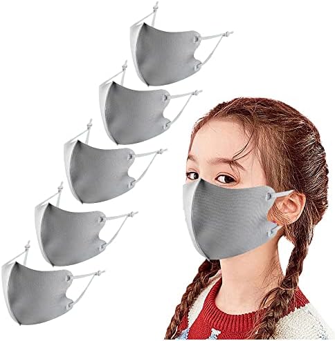 5pcs kids máscara de face máscara fofa máscara de padrão reutilizável cobrindo bandanas para voltar à escola