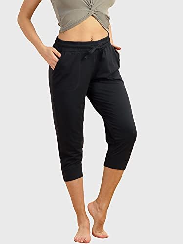 Icyzone French French Terry Jogger Lounge Sortpants - Calça Capri Ativa para Mulheres