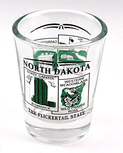 Cenário estadual de Dakota do Norte Vidro de New Shot Green