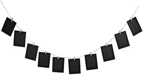 Didiseaon Decoração de casamento 10pcs preto kraft papel molduras Banner Frames Garland Multi Wall Hanging Paper Frames com 10
