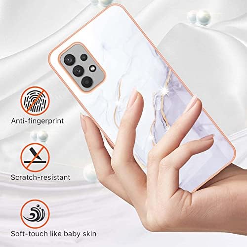 MONWUTONG CASE para Samsung Galaxy A32 4G, Caso de padrão de mármore TPU + IMD para meninas, com lente de câmera e cobertura