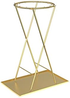 Zyhhdp Metal Umbrella Rack Stand, com design de ventilação, porta-guarda-chuva redondo, com bandeja de gotejamento, para guarda-chuvas,