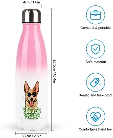 Cool Dog Head Isoll Water Bottle Bottle Stainless Todbler Coque Coque Copo Drink