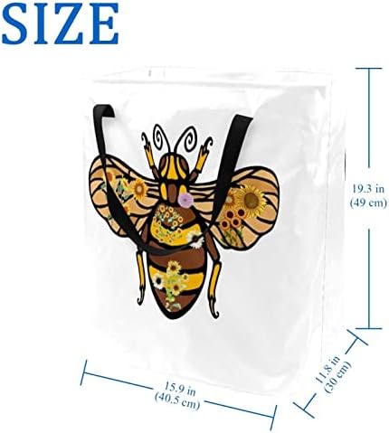 Sunsflower Bee Print Coleslsible Laundry Horse, 60l de lavanderia à prova d'água de lavagem de roupas de roupas de roupas para