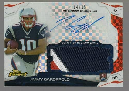 Jimmy Garoppolo 2014 TOPPS Melhor Xfractor RPA RC Auto/Patch #14/15 ** 49ers ** - Cartões de futebol autografados da NFL