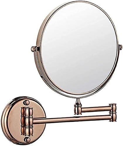 Espelho de banheiro espelho de maquiagem montado na parede de 8 polegadas de 8 polegadas, espelho de parede de dois lados, estendendo