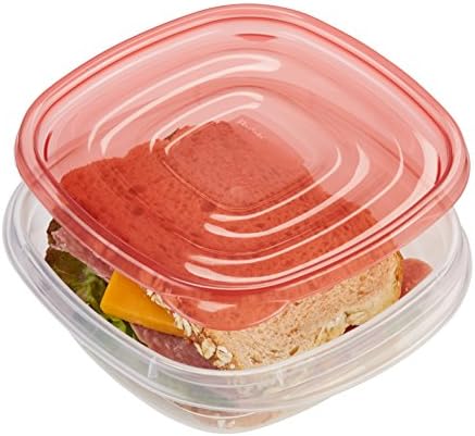 Recipientes de armazenamento de alimentos quadrados de Rubbermaid Takealongs, 2,9 xícara, pimenta de tonalidade, 2 contagem