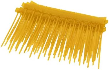 X-Dree 100pcs 160mm Comprimento de nylon de nylon Auto-bloqueio marcador de cabo Tirada Fio de fio de fio Amarelo (100pcs