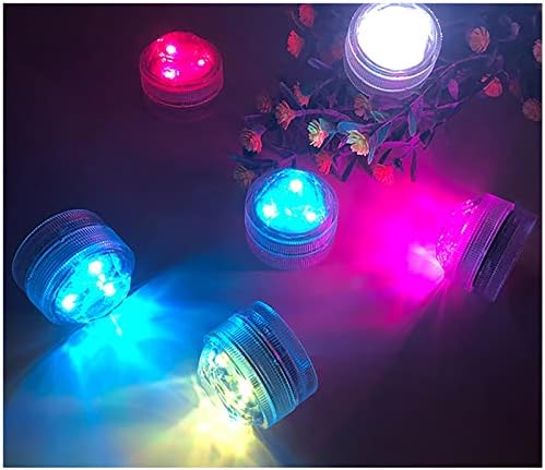 Luzes LED submersíveis mini com pequenas luzes de chá subaquático e remotas, impermeáveis ​​e sem chamas sem chamas, operadas por