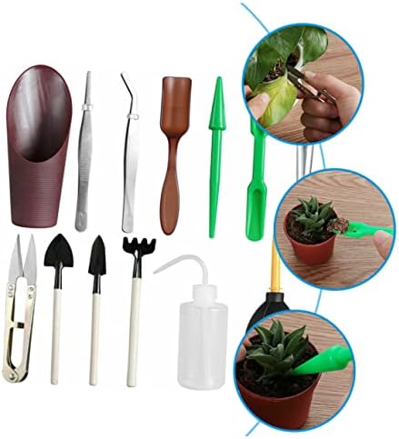 Yardwe 13pcs Ferramentas de jardinagem Ferramentas em miniatura Ferramentas de Bonsai Ferramentas Suculentas Plantador Ferramenta de Ferramenta de Planto de Flores de Plantador Ferramentas de Plantamento de Flores Conjuntos de Ferramentas de Gardenagem de Ferro Conjunto de Ferramentas de Jardim Ferr