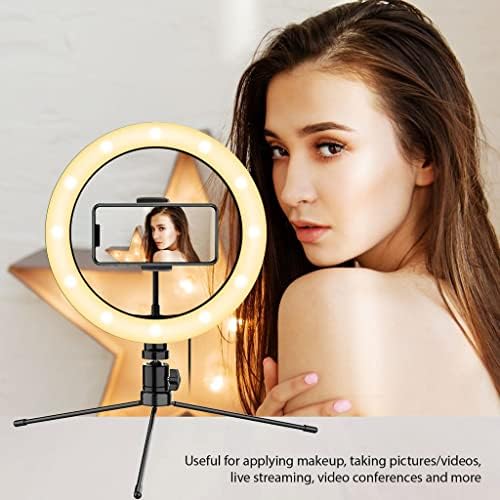 Anel de selfie brilhante Tri-Color Light Compatível com seu gigabyte gsmart mika m2 10 polegadas com remoto para transmissão ao