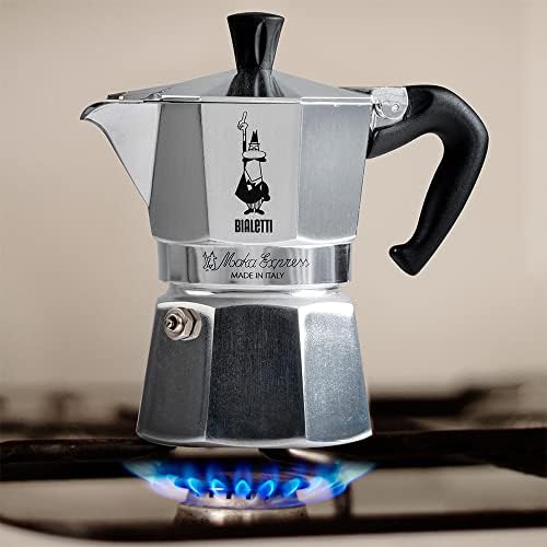 Bialetti - Moka Express: icônico caçador de café expresso de fogão, fabrica café italiano real, moka panela 12 xícaras, alumínio,