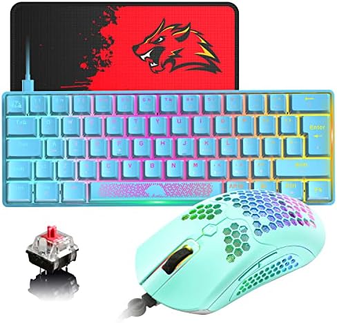 Gk61Pro Mechanical Gaming Teclado e modelo de mouse, conectada 18 CROMA RGB LIGADO BENVIDO 62KEY ANTI-GO MOVOMB GAMING MOUSE DE MONE