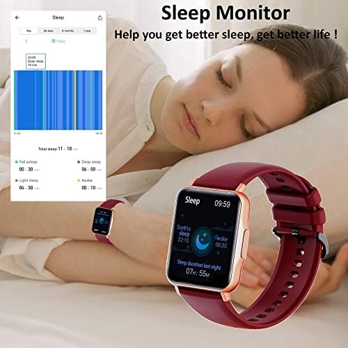 Relógio inteligente para mulheres, Hongmed 1,69 relógio de fitness com temperatura de pressão arterial monitor para telefones android