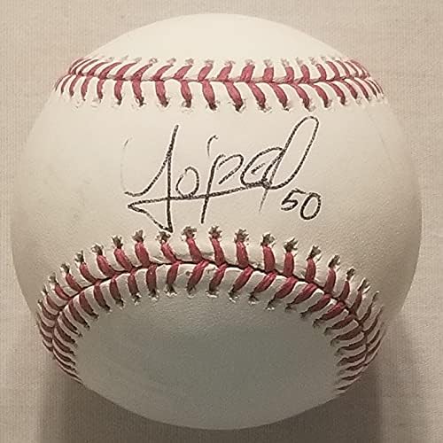 Yoan Lopez autografou MLB Baseball